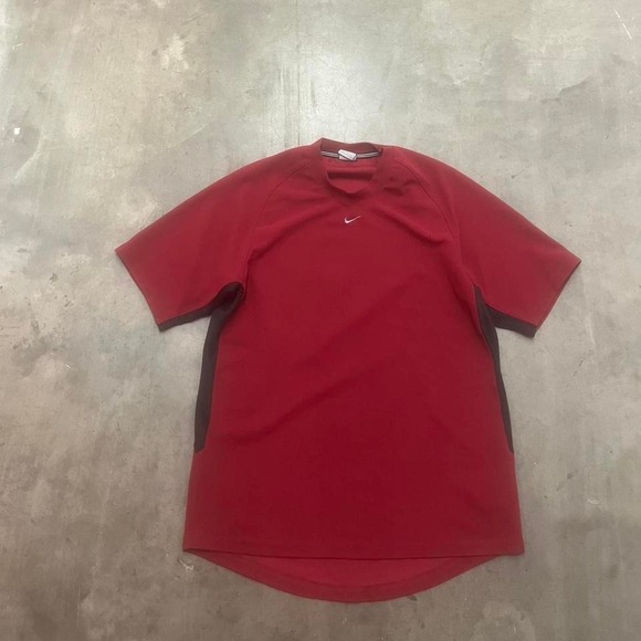 Vintage Y2K Nike center check red mens‎ tshirt - Picture 1 of 5